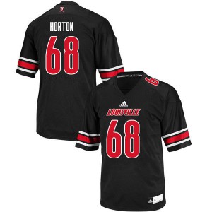 Men's Louisville Cardinals #68 Dalen Horton Black Embroidery Jersey 816494-392