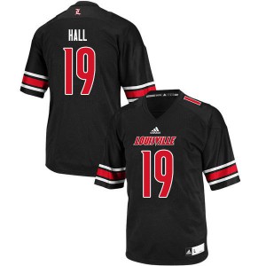 Mens Louisville #19 Hassan Hall Black Stitched Jersey 767014-482