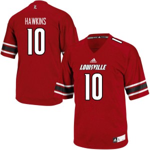 Men's University of Louisville #10 Javian Hawkins Red University Jerseys 857164-331