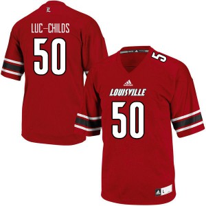 Men Louisville Cardinals #50 Jean Luc-Childs Red University Jersey 292239-755