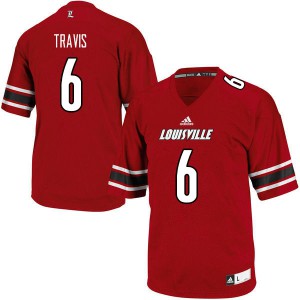 Men's Louisville Cardinals #6 Jordan Travis Red University Jerseys 147598-834