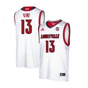 Mens Louisville #13 V.J. King White Embroidery Jersey 174235-227