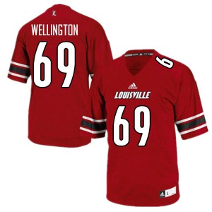 Men University of Louisville #69 Brandon Wellington Red Stitched Jersey 472696-578