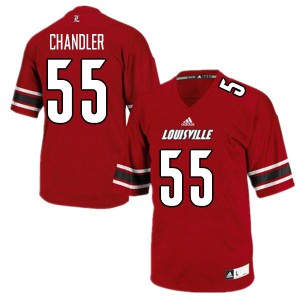 Men University of Louisville #55 Caleb Chandler Red Player Jerseys 574667-948