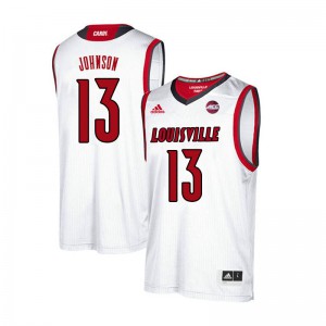 Men's Louisville #13 David Johnson White Stitch Jersey 517723-626