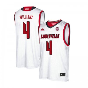 Men's Louisville #4 Grant Williams White University Jersey 429309-928