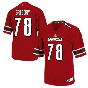 Mens Louisville Cardinals #78 Jackson Gregory Red Official Jerseys 305810-619