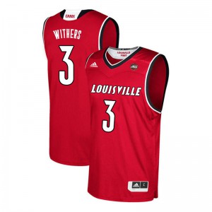 Men Louisville Cardinals #3 Jae'Lyn Withers Red Stitch Jersey 711442-432