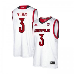 Men University of Louisville #3 Jae'Lyn Withers White Basketball Jerseys 140486-385