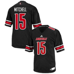 Mens University of Louisville #15 Jalen Mitchell Black Official Jerseys 447443-966
