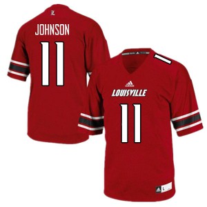 Mens Louisville Cardinals #11 Josh Johnson Red College Jerseys 304284-475