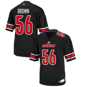Men's University of Louisville #56 Renato Brown Black NCAA Jersey 375628-753