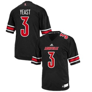 Men's University of Louisville #3 Russ Yeast Black Player Jersey 368113-119