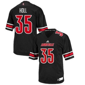 Mens Louisville Cardinals #35 T.J. Holl Black Player Jerseys 100869-977