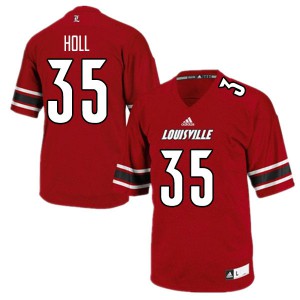 Mens University of Louisville #35 T.J. Holl Red Official Jerseys 745033-888