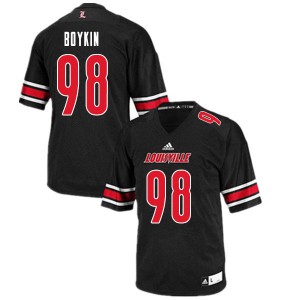 Mens Louisville Cardinals #98 Ja'Darien Boykin Black Embroidery Jersey 449689-983
