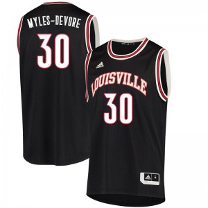 Men University of Louisville #30 Ashton Myles-Devore Retro Black Official Jersey 205154-127