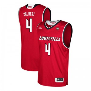 Mens University of Louisville #4 Brad Colbert Red Stitched Jersey 850502-502