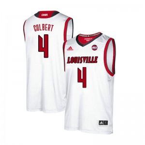 Mens Louisville Cardinals #4 Brad Colbert White University Jersey 316323-900