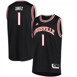 Mens Louisville #1 Carlik Jones Retro Black University Jerseys 357687-210