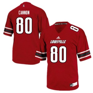 Men Louisville Cardinals #80 Demetrius Cannon Red Embroidery Jersey 670473-954