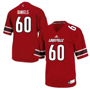 Mens Louisville #60 Desmond Daniels Red Stitch Jersey 882320-692