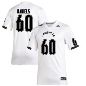 Men University of Louisville #60 Desmond Daniels White NCAA Jerseys 241831-704