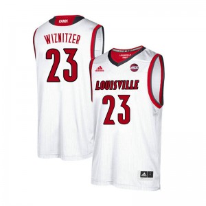 Mens University of Louisville #23 Gabe Wiznitzer White Basketball Jersey 989915-424