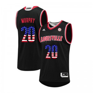 Mens Louisville #20 Allen Murphy Black USA Flag Fashion Stitched Jerseys 848515-928