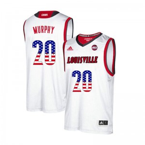 Men's University of Louisville #20 Allen Murphy White USA Flag Fashion Stitch Jersey 655566-317