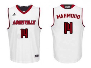 Men Louisville #14 Anas Mahmoud White Basketball Jerseys 800332-377