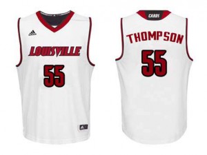 Men's University of Louisville #55 Billy Thompson White High School Jersey 960530-980