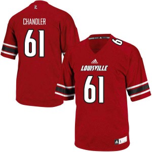 Mens Louisville Cardinals #61 Caleb Chandler Red College Jerseys 857833-350