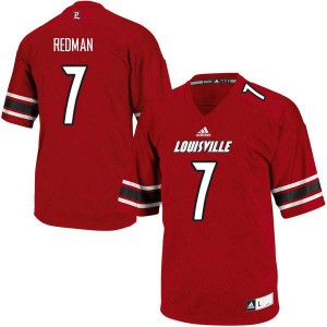 Men Louisville #7 Chris Redman Red University Jersey 644236-347