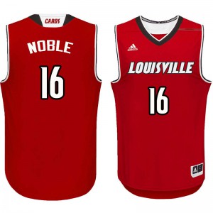 Men University of Louisville #16 Chuck Noble Red Official Jersey 839892-382