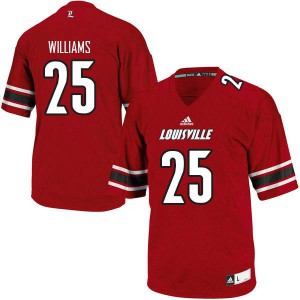 Mens University of Louisville #25 Dae Williams Red Official Jerseys 850871-370
