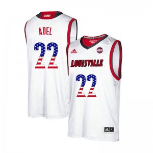 Men Louisville Cardinals #22 Deng Adel White USA Flag Fashion Player Jerseys 732988-197
