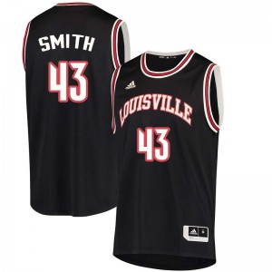 Mens Louisville Cardinals #43 Derek Smith Black Embroidery Jersey 332658-405