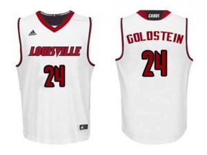 Mens Louisville Cardinals #24 Don Goldstein White Official Jerseys 631033-646