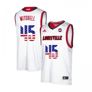 Men's Cardinals #45 Donovan Mitchell White USA Flag Fashion High School Jersey 330231-392