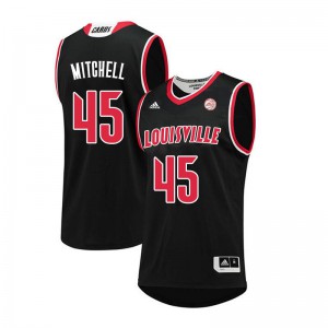Men Louisville #45 Donovan Mitchell Black College Jerseys 596622-491