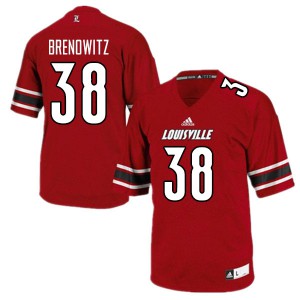 Mens University of Louisville #38 Drew Brenowitz Red Stitch Jersey 168501-865