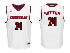 Men's Louisville Cardinals #24 Dwayne Sutton White University Jerseys 424604-352