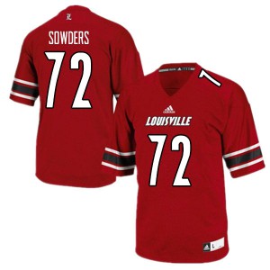 Mens Louisville #72 Emmanual Sowders Red Player Jersey 645819-227
