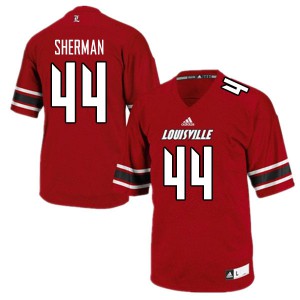 Men University of Louisville #44 Francis Sherman Red Official Jerseys 895570-846