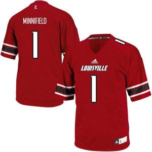 Mens Louisville #1 Frank Minnifield Red Stitched Jerseys 928356-324