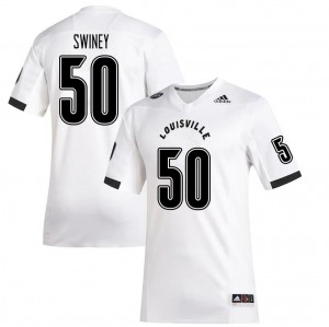 Men Louisville #50 Gary Swiney White NCAA Jersey 267115-886