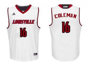 Men's University of Louisville #16 Jack Coleman White College Jersey 861007-362