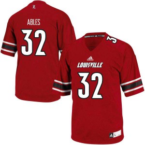 Mens Louisville #32 Jacob Ables Red University Jersey 329631-559