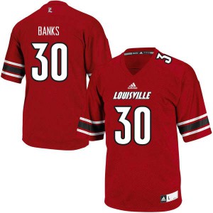 Men Louisville #30 Jeffrey Banks Red Stitch Jerseys 625641-196